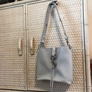 *** Rebecca Minkoff *** Grey Leather Bucket Shoulder Bag